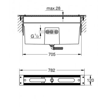 Fixing drainage component for bath mixers Grohe