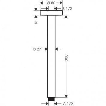 Ceiling mount deszczownicy Hansgrohe, 10cm, black mat