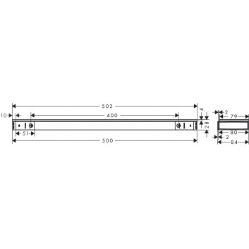 Shelf Hansgrohe Rainfinity 500, chrome