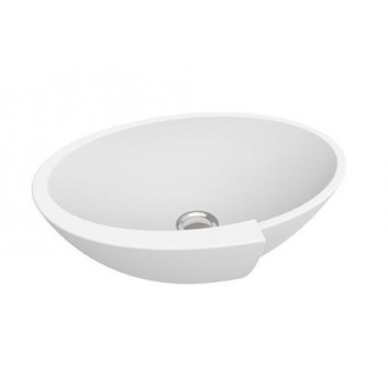 Countertop washbasin Marmorin Zora, 505x360x173 mm without overflow white