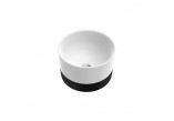 Recessed washbasin Marmorin Duo II 380x380x237 mm z black panelem without tap hole, without overflow white