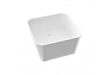 Countertop washbasin Marmorin Balia 400x400x300 mm without tap hole, without overflow white 