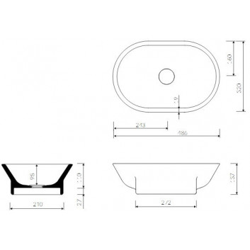 Washbasin Marmorin Liva 500 48x32 cm