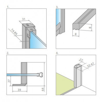 Door shower Radaway Nes KDS II 120, left, 1200x2000mm, silver profil