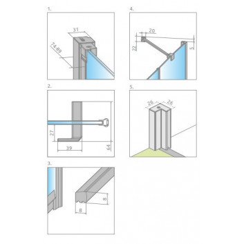 Door shower Radaway Nes KDS II 120, left, 1200x2000mm, silver profil