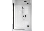 Door shower for recess installation Radaway Nes Black DWS 110, transparent, left, 1080-1110x2000mm, black profil