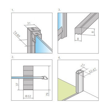 Door shower Radaway Nes KDS II 120, left, 1200x2000mm, silver profil