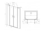 Door shower Radaway Nes KDS II 120, left, 1200x2000mm, silver profil