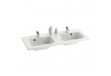 Double wall-hung washbasin lub vanity Ravak Chrome, kompozytowa, 120x49cm, white
