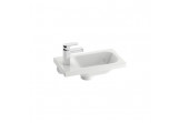 Wall-hung washbasin lub vanity Ravak Chrome, kompozytowa, 40x22cm, wariant lewy, white