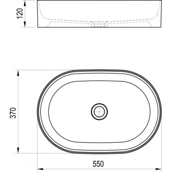 Countertop washbasin Ravak Ceramic Slim O, 55x37cm, white