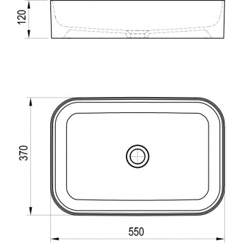 Countertop washbasin Ravak Ceramic Slim O, 55x37cm, white