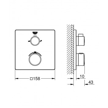 GROHE Grohtherm Thermostatic Bath tap do obsługi dwóch wyjść wody