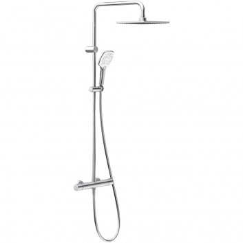 Shower set Oltens Atran (S) with mixer termostatyczną, square overhead shower, chrome