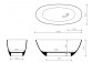 Bathtub freestanding Marmorin Wika, 160x70cm, white
