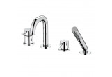 Bath mixer 4-hole Oltens Molle, complete, with shower set, chrome