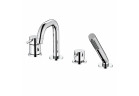Bath mixer 4-hole Oltens Molle, complete, with shower set, chrome
