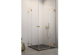 Part right cabins Radaway Essenza Pro Gold KDD, 800x2000mm, glass transparent, gold profil