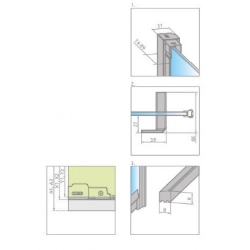 Door for shower cabin Radaway Nes 8 Black KDJ B 100, right, folding, 1000x2000mm, black profil