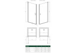 Front for shower cabin Radaway Nes 8 Black KDS I 140, door left, glass transparent, 1400x2000mm, black profil