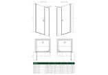 Front for shower cabin Radaway Nes 8 Black KDS I 140, door left, glass transparent, 1400x2000mm, black profil