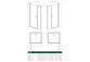 Front for shower cabin Radaway Nes 8 Black KDS I 140, door left, glass transparent, 1400x2000mm, black profil