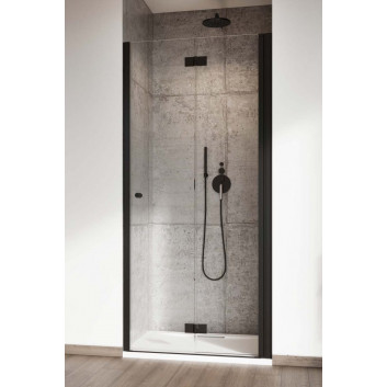 Door shower for recess installation Radaway Nes 8 Black DWS I 140, left, glass transparent, 1400x2000mm, black profil