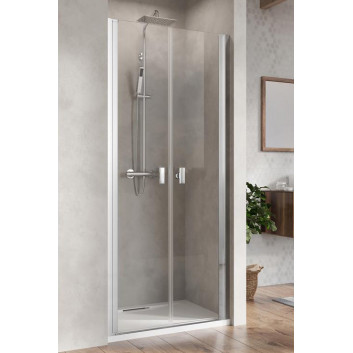 Door shower for recess installation Radaway Nes 8 Black DWB 90, right, folding, glass transparent, 900x2000mm, black profil