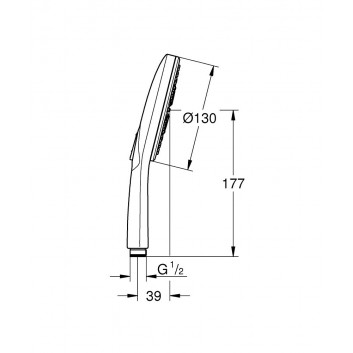 Hand shower Grohe Rainshower Smartactive 130, 3-strumieniowa, cool sunrise