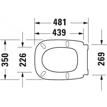 Seat WC Duravit D-Code Vital, odbojnik kątowy, long hinge, 50x37cm, white