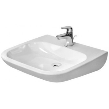 Washbasin wall mounted Duravit D-Code Vital, 60x56cm, otwór pod baterię, z overflow, white