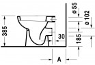 Bowl standing Duravit D-Code, 48x35cm, drain poziomy, HygieneGlaze, white