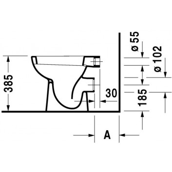 Bowl standing Duravit D-Code, 48x35cm, drain poziomy, HygieneGlaze, white