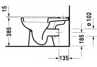 Bowl standing Duravit D-Code, 65x36cm, drain poziomy, HygieneGlaze, white