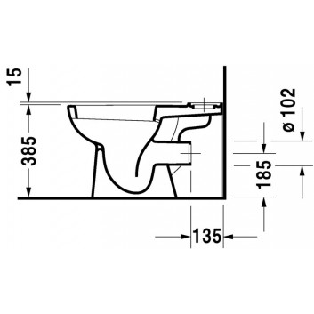 Bowl standing Duravit D-Code, 65x36cm, drain pionowy, HygieneGlaze, white