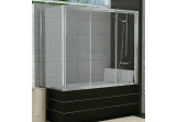 Parawan nawannowy rozsuwany trzyczęściowy SanSwiss TOP-Line, silver mat, transparent glass (installation side - left)