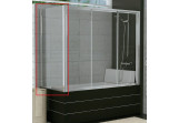 Side panel for bath screen SanSwiss TOP-Line 80,1-120 cm (size special), silver mat, transparent glass