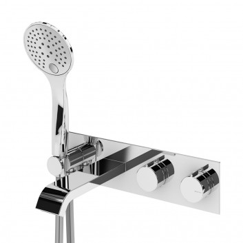 Thermostatic mixer shower Bruma Breeze, concealed, poziome rozmieszczenie, dwa wyjścia wody, Shower set, chrome