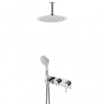 Shower set Bruma Breeze, concealed, overhead shower with arm ściennym 350mm, handshower 3-functional, chrome