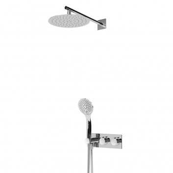 Shower set Bruma Breeze, concealed, overhead shower with arm ściennym 350mm, handshower 3-functional, chrome