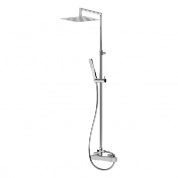 Shower set Bruma Adamastor, wall mounted, overhead shower 250x250mm, mixer single lever, handshower 1-functional, chrome