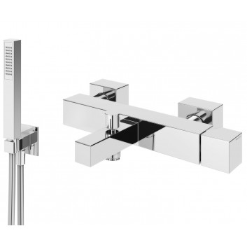 Bath tap Bruma Escudo, wall mounted, Shower set, chrome