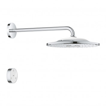 Overhead shower Grohe Rainshower SmartConnect 310, round, średnica 310mm, 2 strumienie, arm wall-mounted 422mm, pilot do zmiany strumienia, chrome