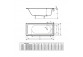 Bathtub rectangular Massi Elega, 190x90cm, for built-in, white