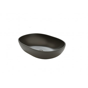 Countertop washbasin Massi Doti, oval, 60x43cm, without overflow, black mat