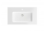 Vanity washbasin Massi Eno, rectangular, 70x50cm, konglomeratowa, z overflow, white