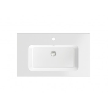 Recessed washbasin Massi Loma, rectangular, 120x47cm, konglomeratowa, z overflow, white