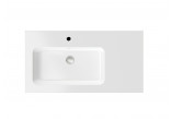 Vanity washbasin Massi Eno with top, left, rectangular, 95x50cm, konglomeratowa, z overflow, white