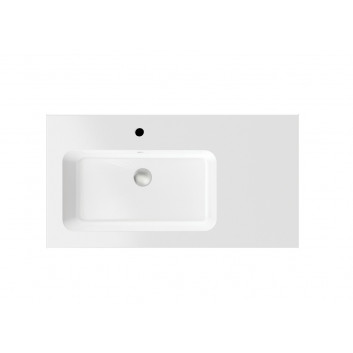 Vanity washbasin Massi Eno, rectangular, 95x50cm, konglomeratowa, z overflow, white