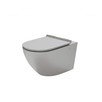 Bowl WC hanging Massi Decos Rimless, bezrantowa, 55x36cm, soft-close WC seat, black mat